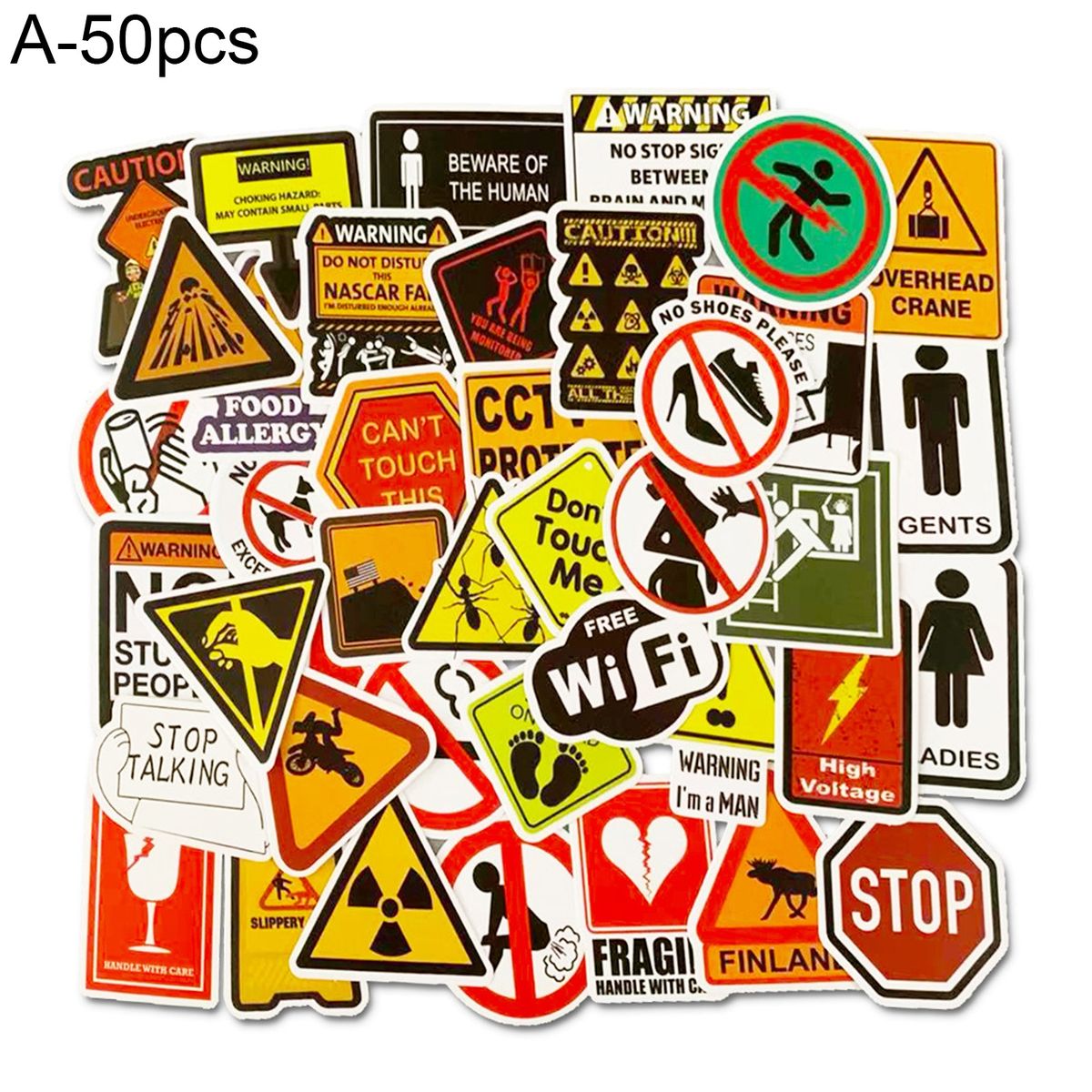 50PcsSet Graffiti Stickers Cartoon Graffiti Decals Water A