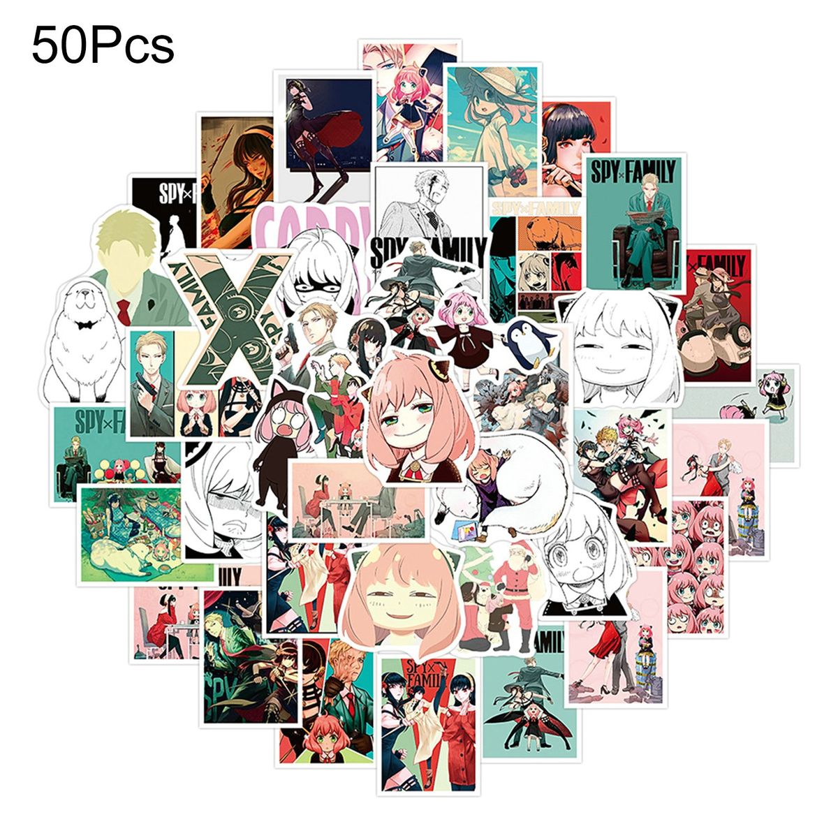 50PcsSet Luggage Sticker Spy Family Cartoon Suitcase Sticker 50pcs