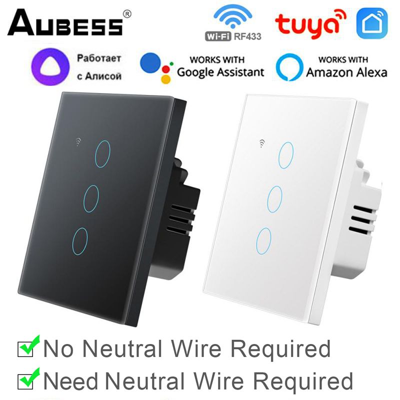 Tuya RF WiFi Smart Touch  EU US Switch 1/2/3/4 Gang Two