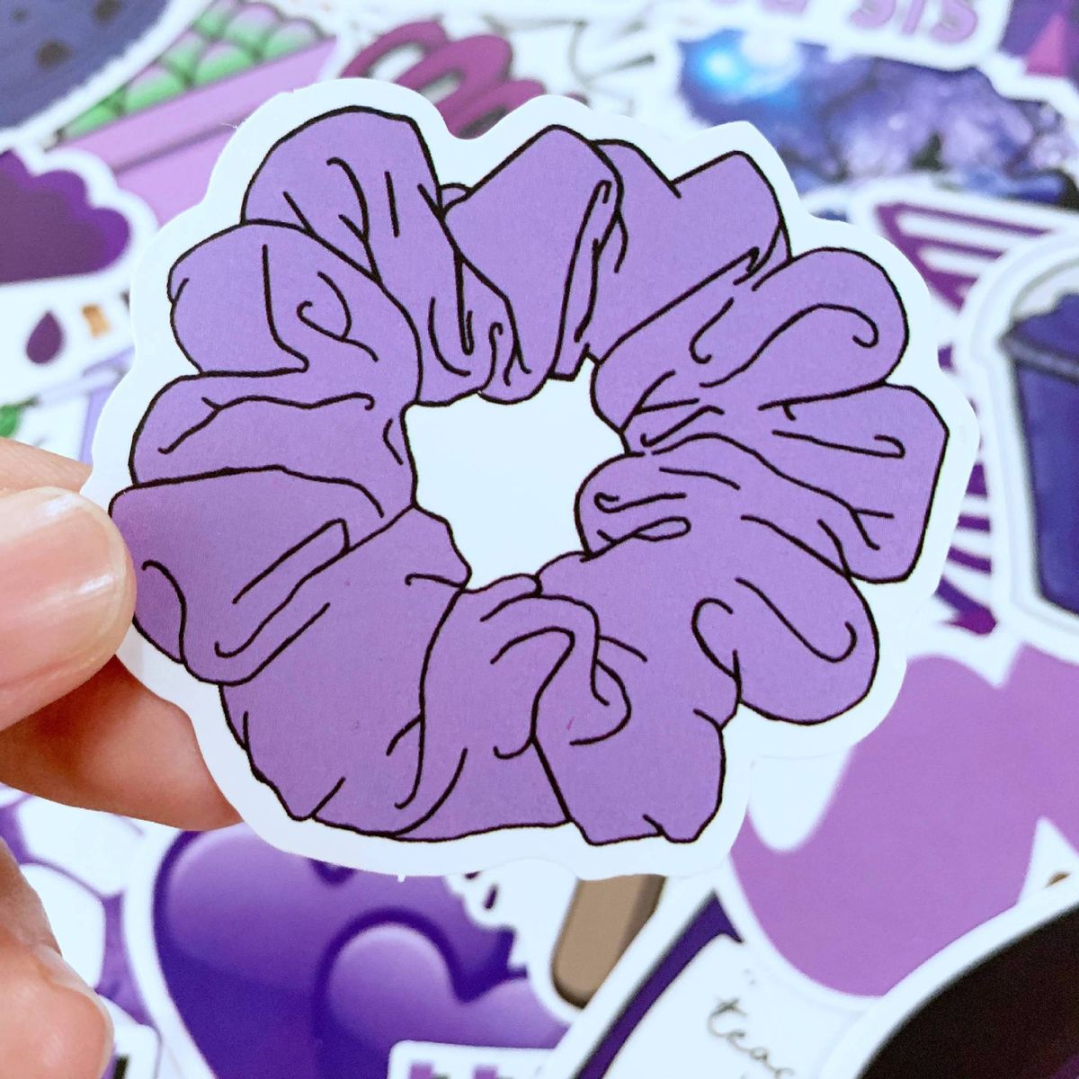 50PcsSet Scrapbook Stickers Kids Hand Account Water Bottle Purple