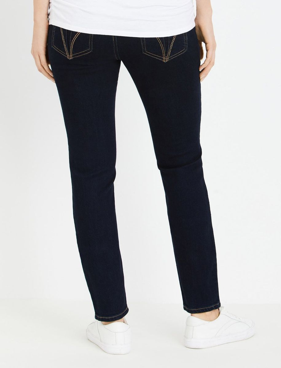 Secret Fit Belly Super Stretch Skinny Maternity Jeans- Dark Wash