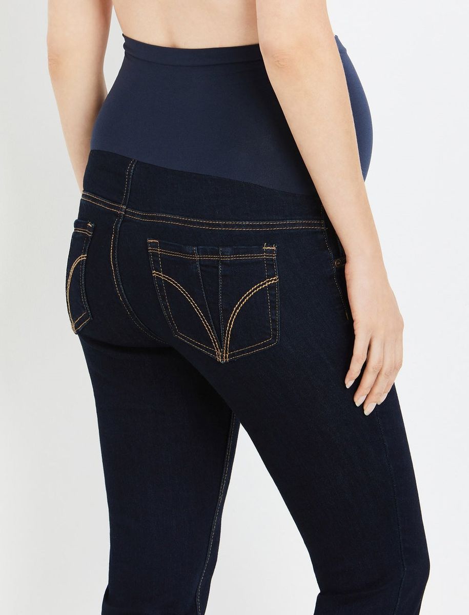 Secret Fit Belly Super Stretch Skinny Maternity Jeans- Dark Wash