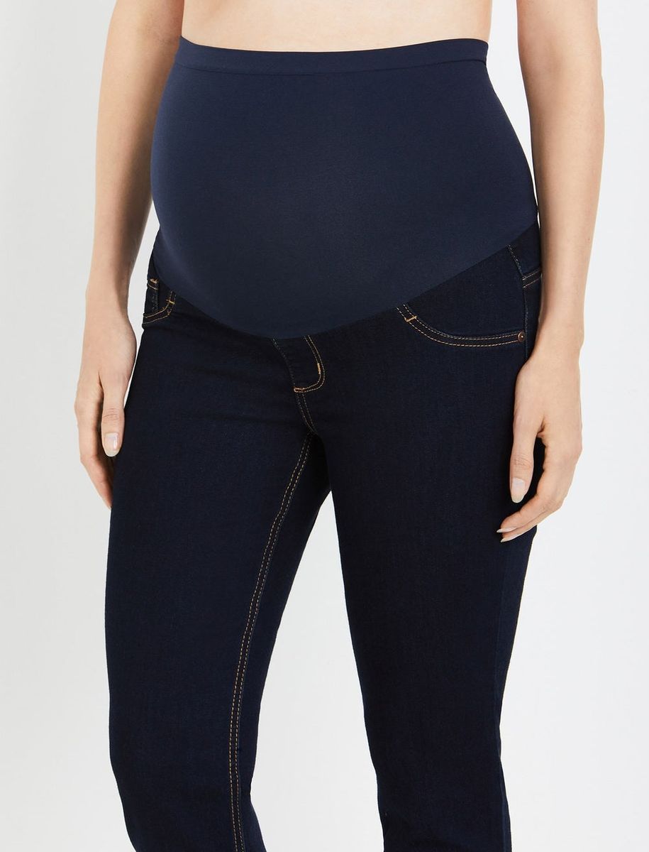 Secret Fit Belly Super Stretch Skinny Maternity Jeans- Dark Wash