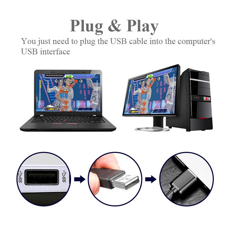 USB Non-slip Dance Mat Pad Pad Blanket Work For PC TV Video Party Household Game