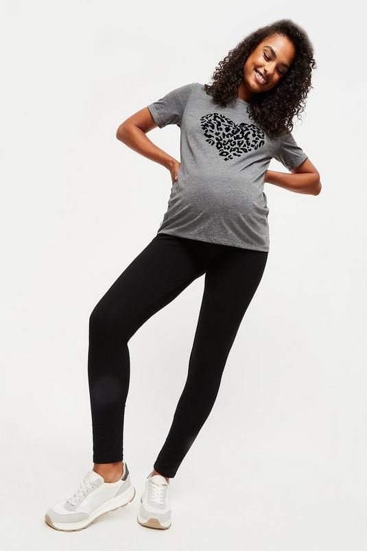 Underbump Cotton Black Maternity Leggings