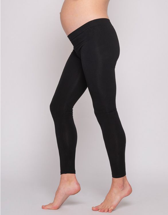 Underbump Cotton Black Maternity Leggings