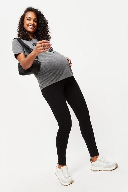 Underbump Cotton Black Maternity Leggings