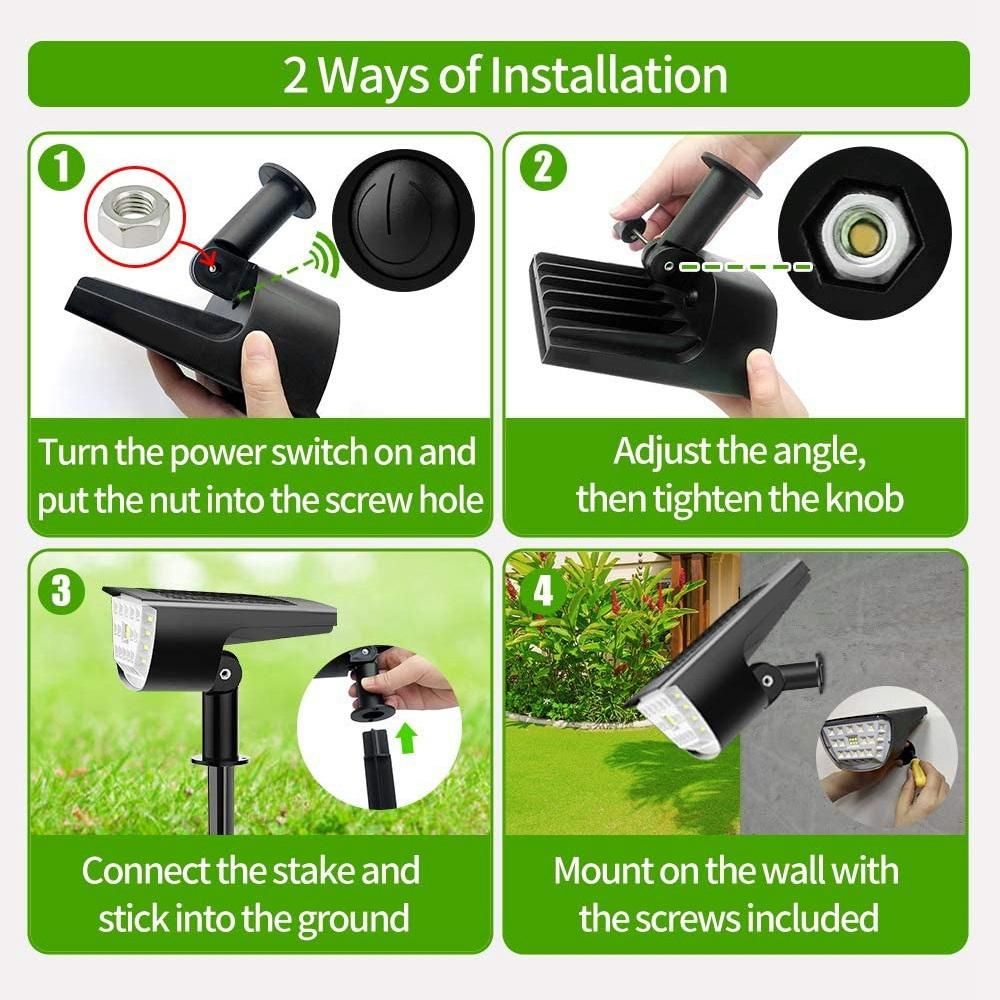 Solar Spot Lights Landscape Wall Lights for Porch Yard A
