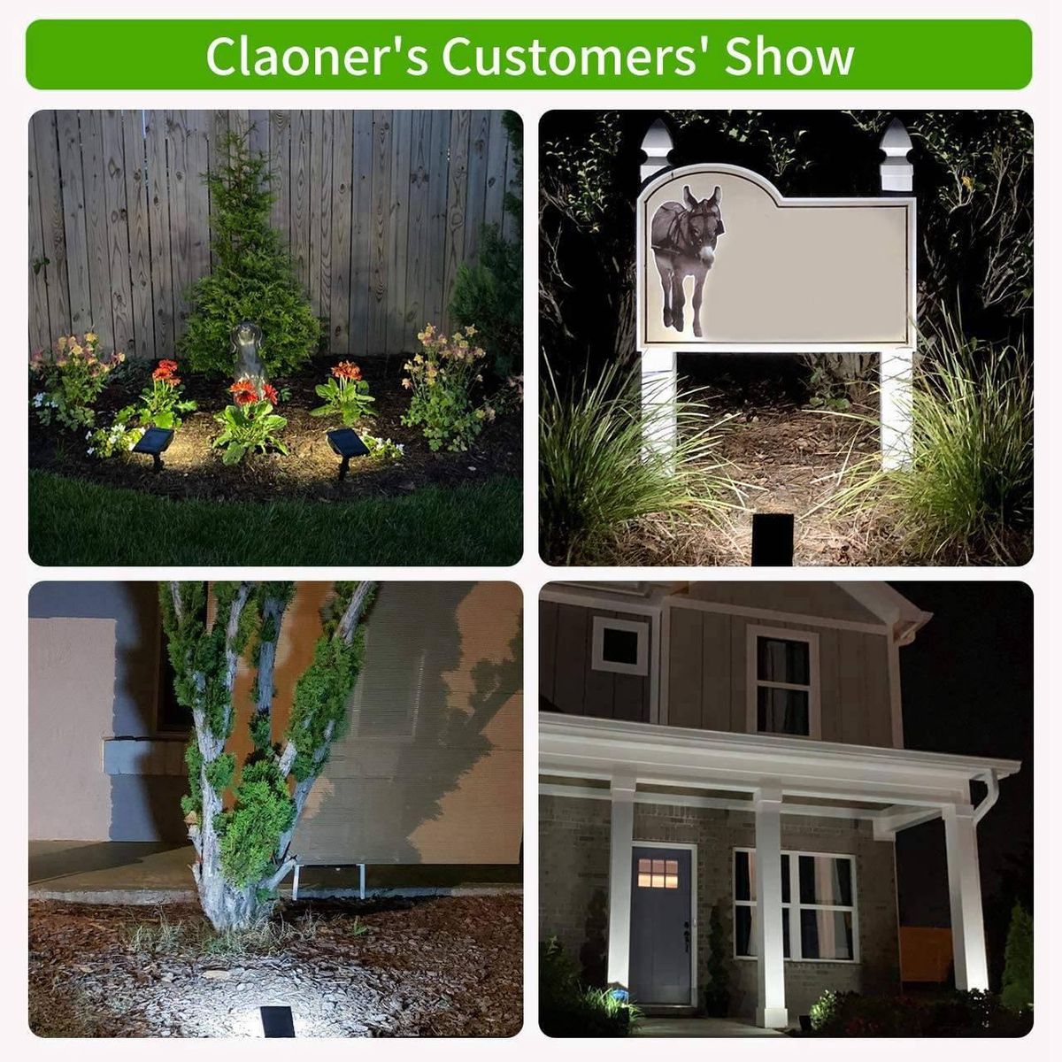 Solar Spot Lights Landscape Wall Lights for Porch Yard A