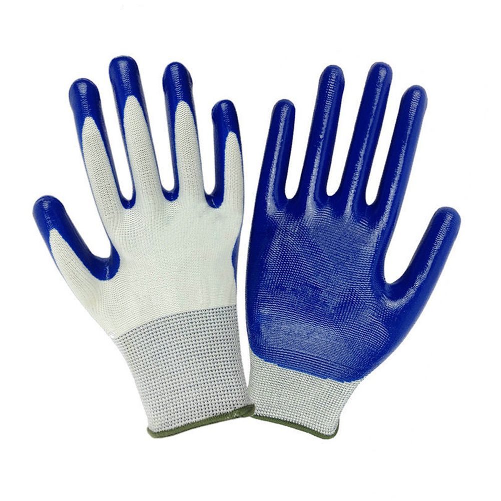Durable Waterproof Thorn Resistant Anti Skid Outdoor Gardening Protective Gloves-Blue + White