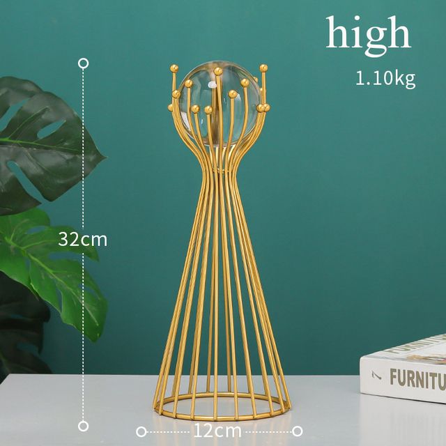 Crystal Ball Abstract Shape Golden Iron Crafts Gifts