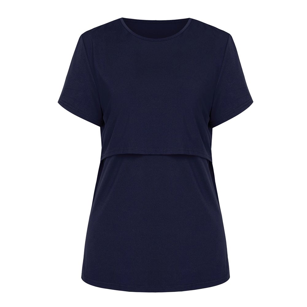 Nursing Breastfeeding Top T-shirt For Lactation Period Wear-Navy Blue