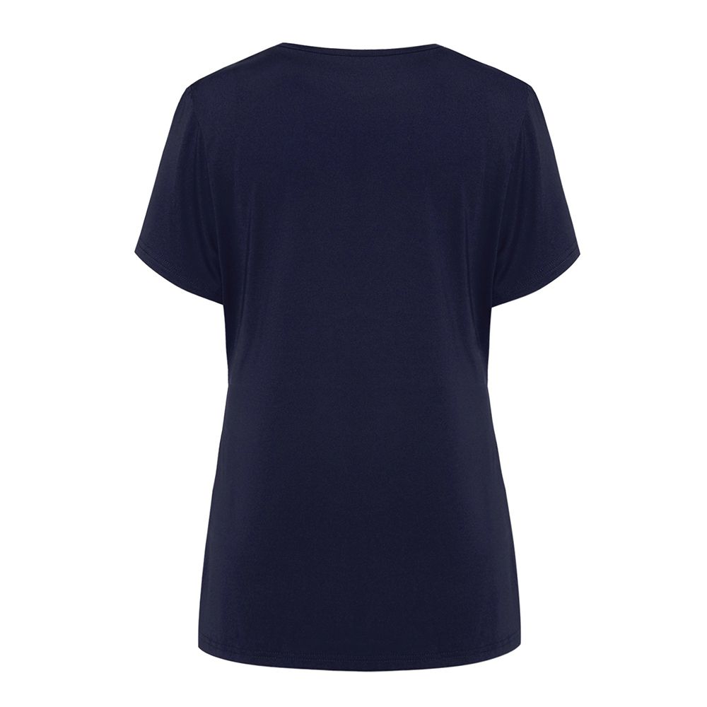 Nursing Breastfeeding Top T-shirt For Lactation Period Wear-Navy Blue