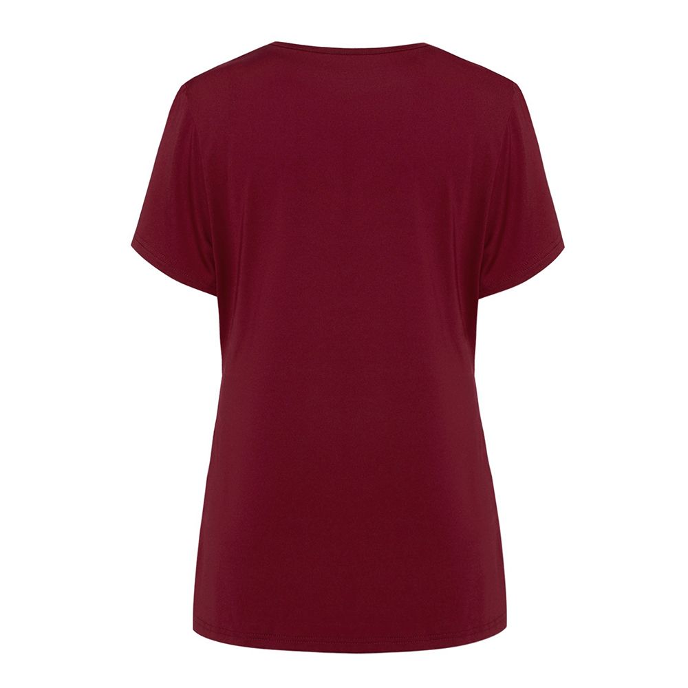 Nursing Breastfeeding Top T-shirt For Lactation Period Wear-Wine Red