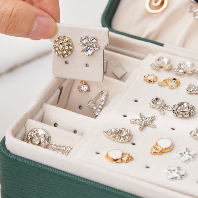 Double Jewelry Box (Does Not Include Any Jewelry) - Green