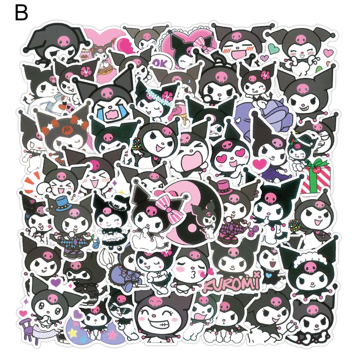 50PcsSet Kuromi Stickers Cute Cartoon Graffiti Decal Water B