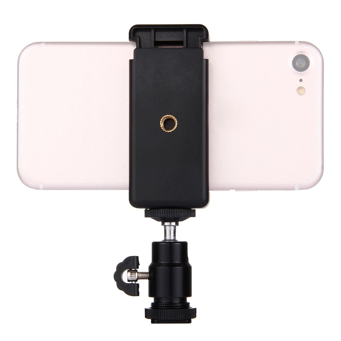 PULUZ 1/4 Inch Hot Shoe Tripod Head +  Tripod Stand Clamp For IPhone, Samsung, Huawei, HTC, 5.5cm - 8cm Width Smartphones