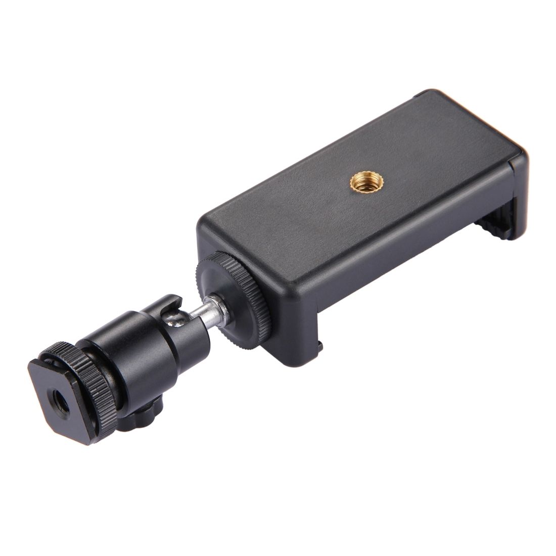 PULUZ 1/4 Inch Hot Shoe Tripod Head +  Tripod Stand Clamp For IPhone, Samsung, Huawei, HTC, 5.5cm - 8cm Width Smartphones