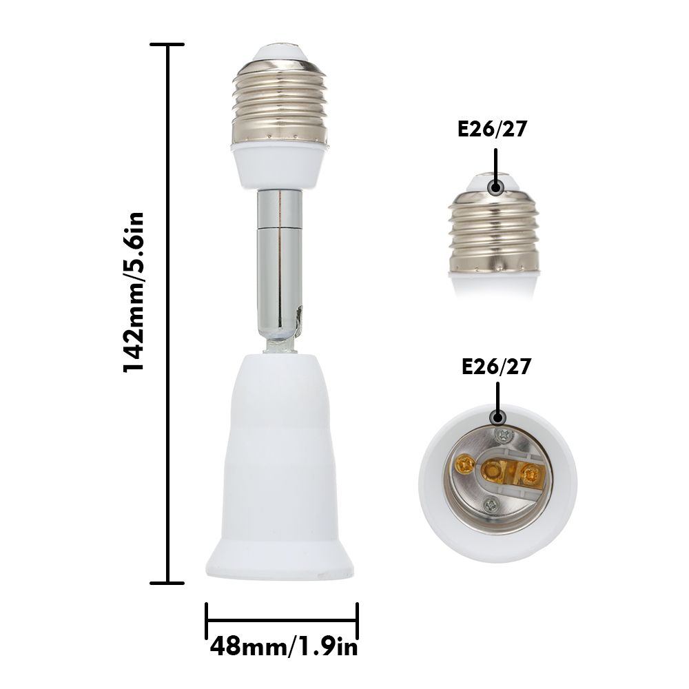 E26/E27 Light Socket Extender Vertical 180° Adjustable