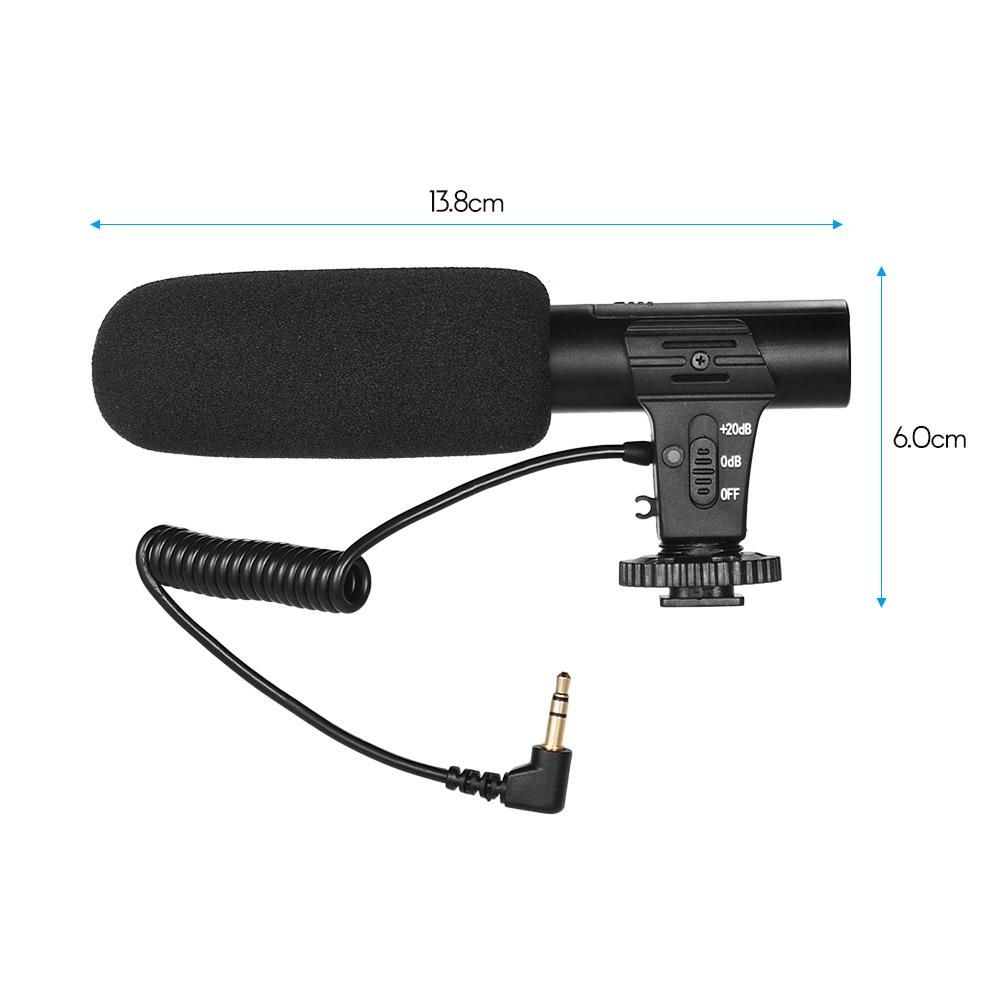 Camera Video Recording Microphone Super-Cardioid Pickup Mini Mic for Photography Interview Vlogging for Sony Canon Nikon Panasonic DSLR Camera Camcorder