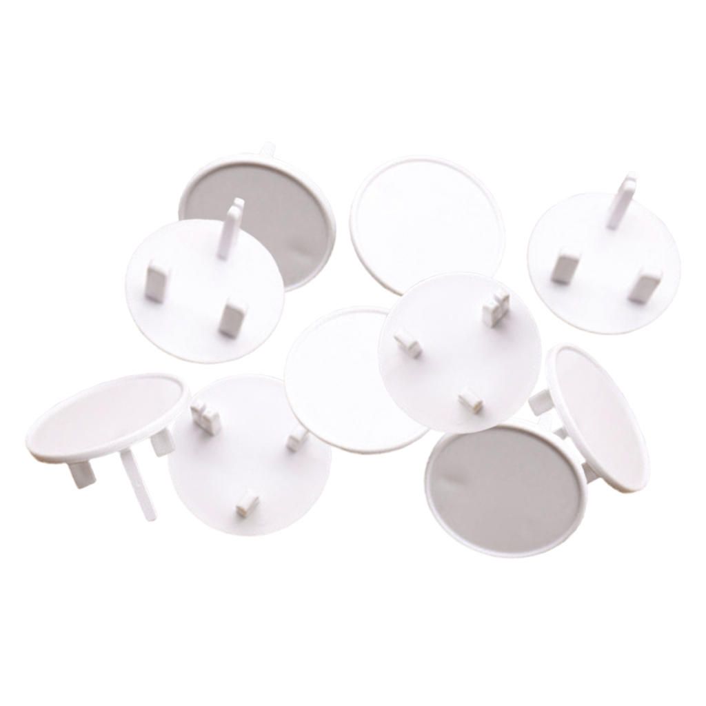 10x Wall Socket Covers Baby Proofing Outlet Plug Cover Protector White