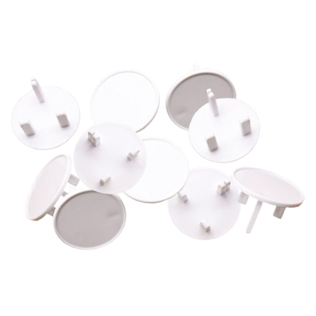 10x Wall Socket Covers Baby Proofing Outlet Plug Cover Protector White
