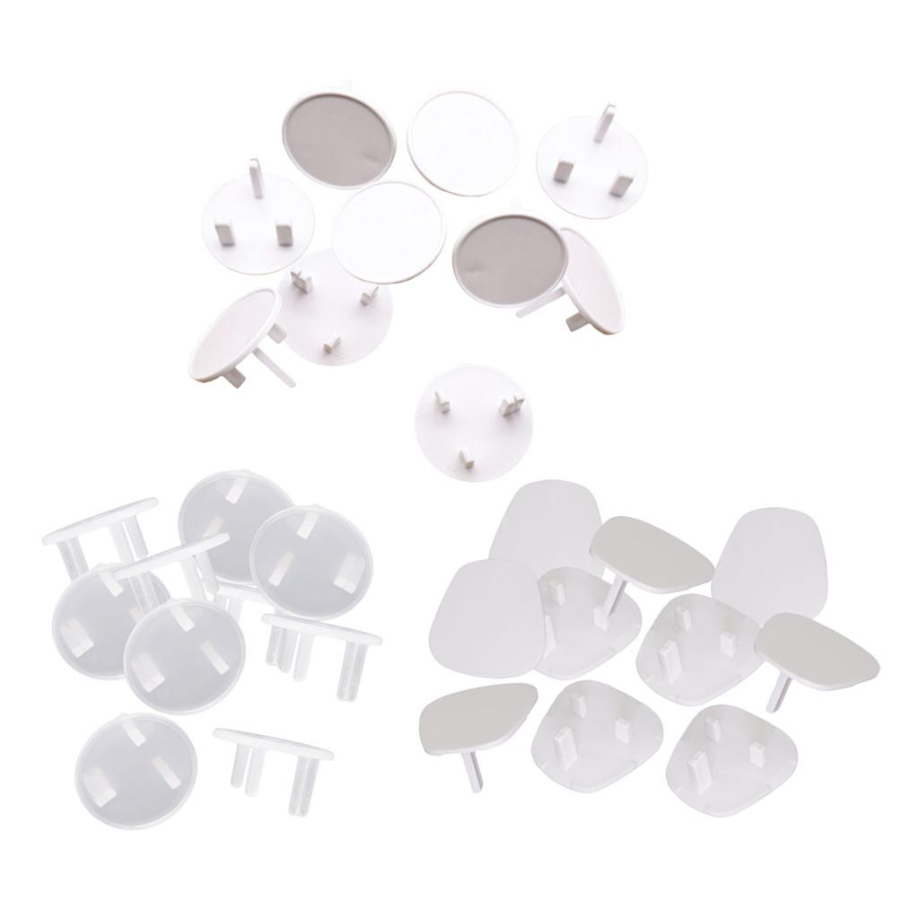 10x Wall Socket Covers Baby Proofing Outlet Plug Cover Protector White