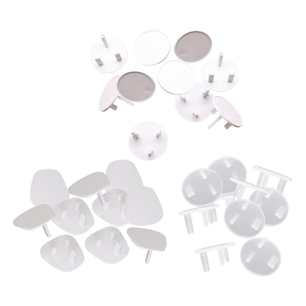 10x Wall Socket Covers Baby Proofing Outlet Plug Cover Protector White