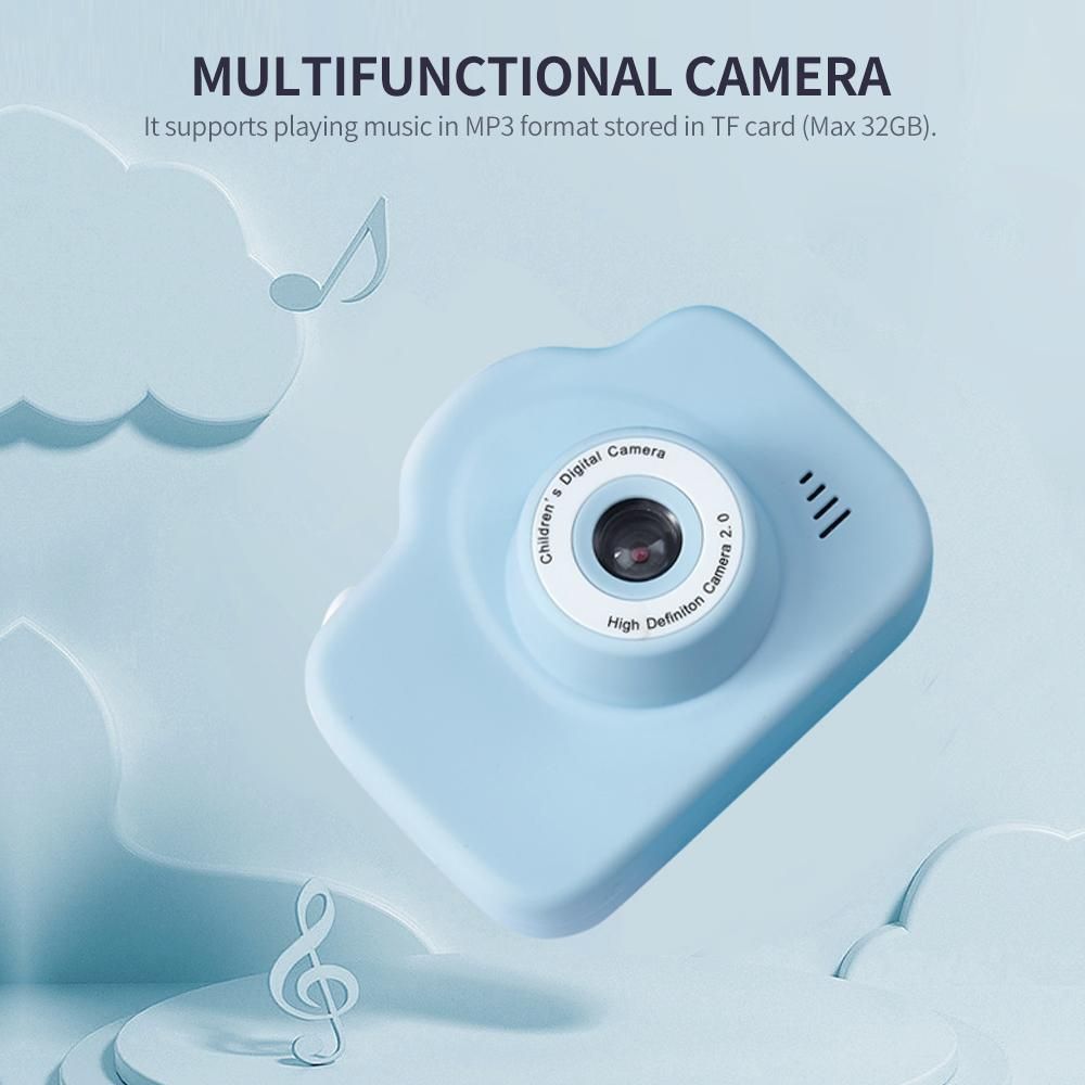 8MP Kids' Selfie Digital Camera with 2in IPS Screen Support 720P Video Auto Focus Camera with TF Card Slot (Max 32GB), Yellow