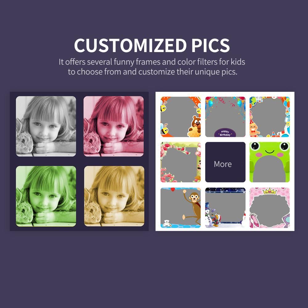 8MP Kids' Selfie Digital Camera with 2in IPS Screen Support 720P Video Auto Focus Camera with TF Card Slot (Max 32GB), Yellow