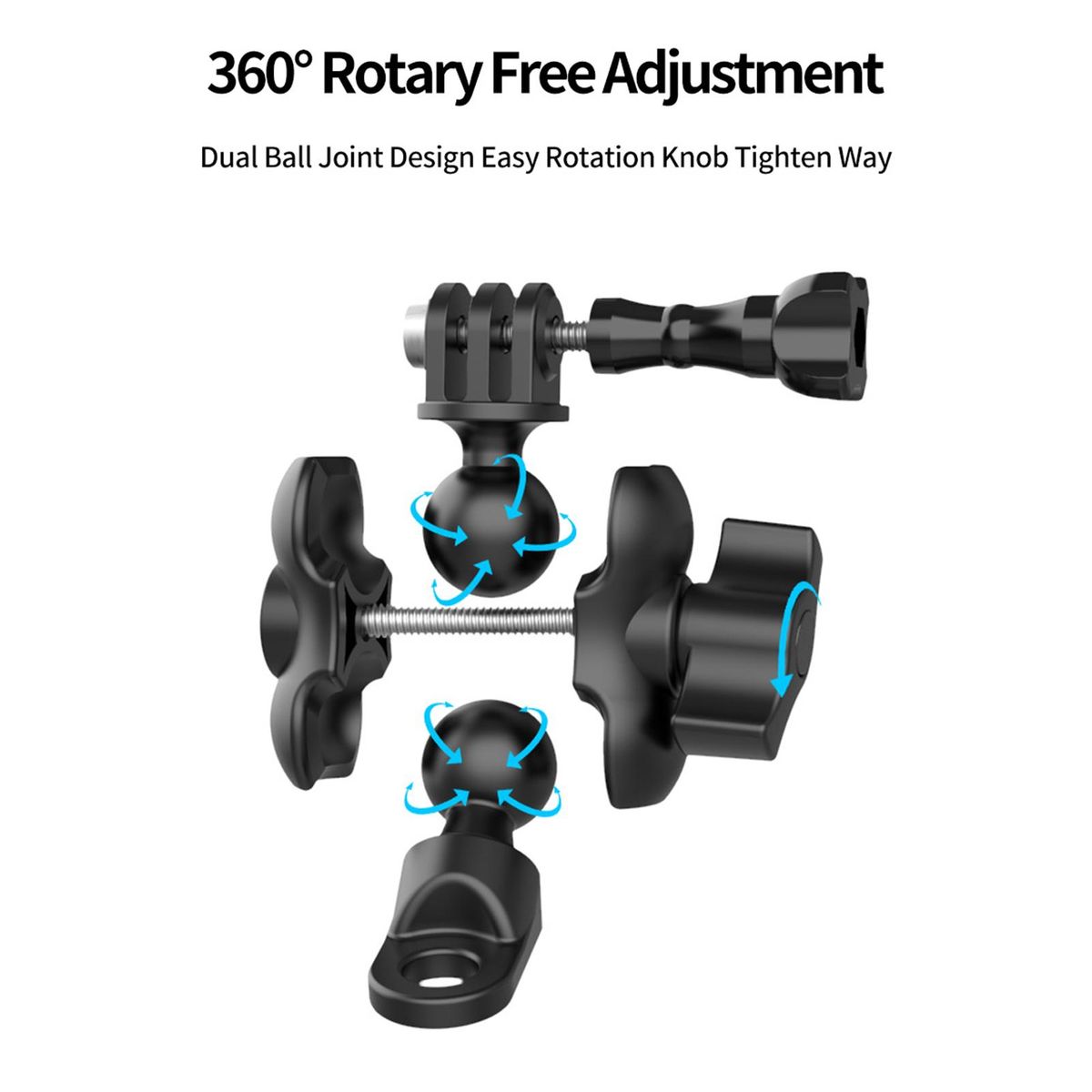 TELESIN Action Camera Motorcycle Rear-view Mirror Mounting Bracket 360° Rotation Action Camera Mount Adapter Replacement for GoPro Hero 11/10/9/8/7/6/5 Sports Cameras