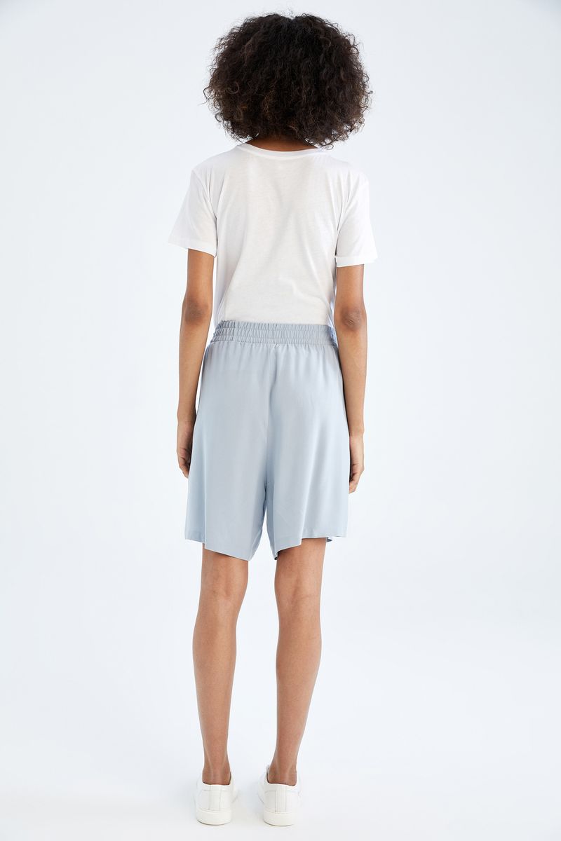 Woman - Short Woven Maternity Bottoms - Blue