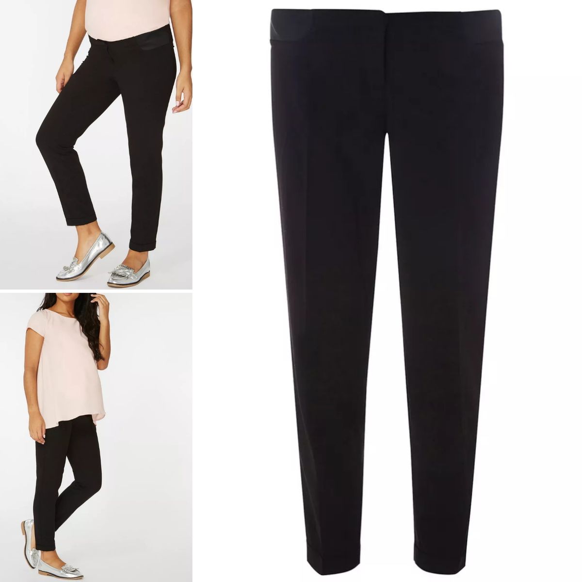 Under Bump Naples Straight Leg Black Maternity Trousers
