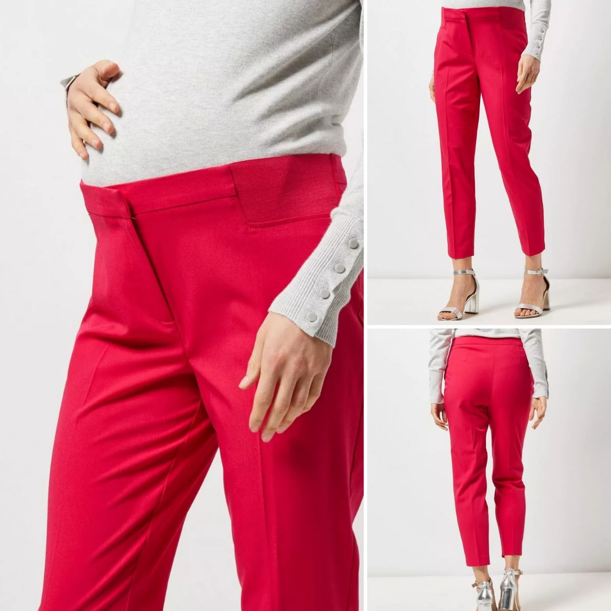 Underbump Tapered Rasberry Pink Maternity Trousers