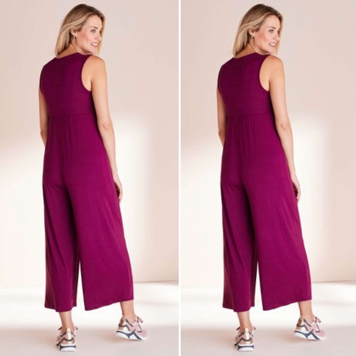 Button Front Berry Maternity And Nursing Jumpsuit