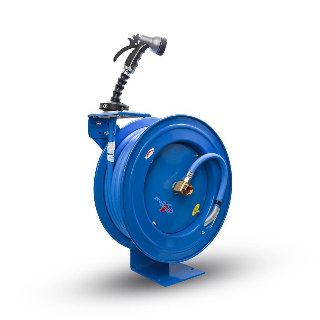 5/8”(16MM) X 50' Water Hose Reel W/ 6' Reel Inlet Hose + Spray Nozzle