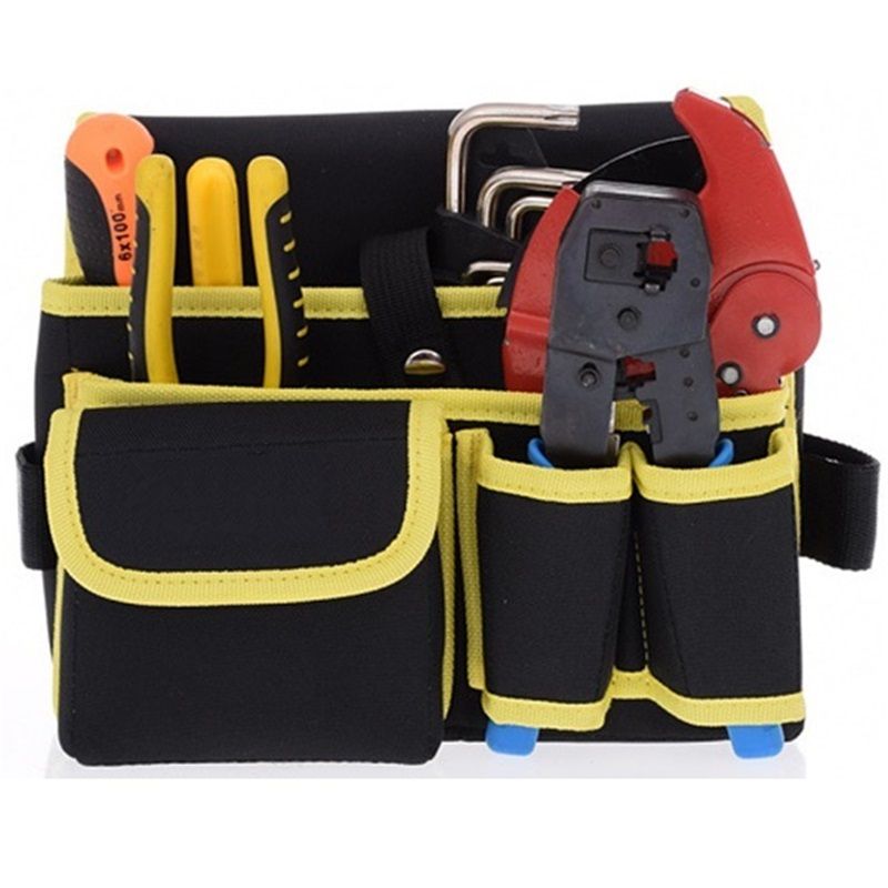 Multi-pocket Tool Bag Oxford Cloth Waterproof Fabric Tool Kit Shoulder Bodypack Hardware Mechanic's Electrician Canvas With Belt