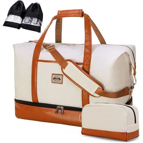 Lekebobor Weekender Bag For Women Canvas Overnight Large