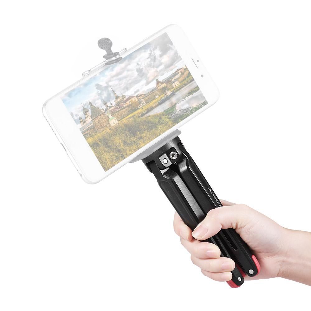 Andoer Mini Handheld Travel Desktop Tripod Camera Stand Holder Aluminum Alloy 11Lbs Load Capacity for DSLR Smartphone Action Sports Camera