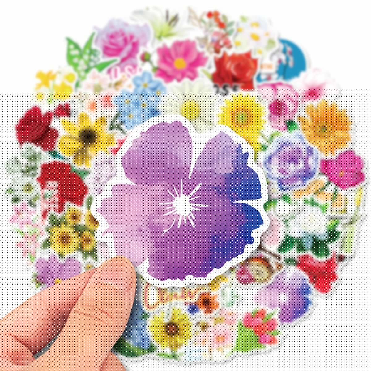 1 Set Flower Decals Handbook Laptop Decoration Graffiti Stickers
