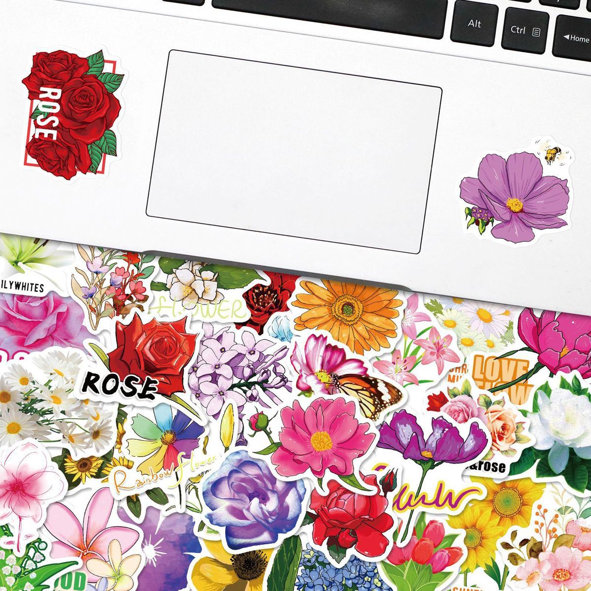 1 Set Flower Decals Handbook Laptop Decoration Graffiti Stickers