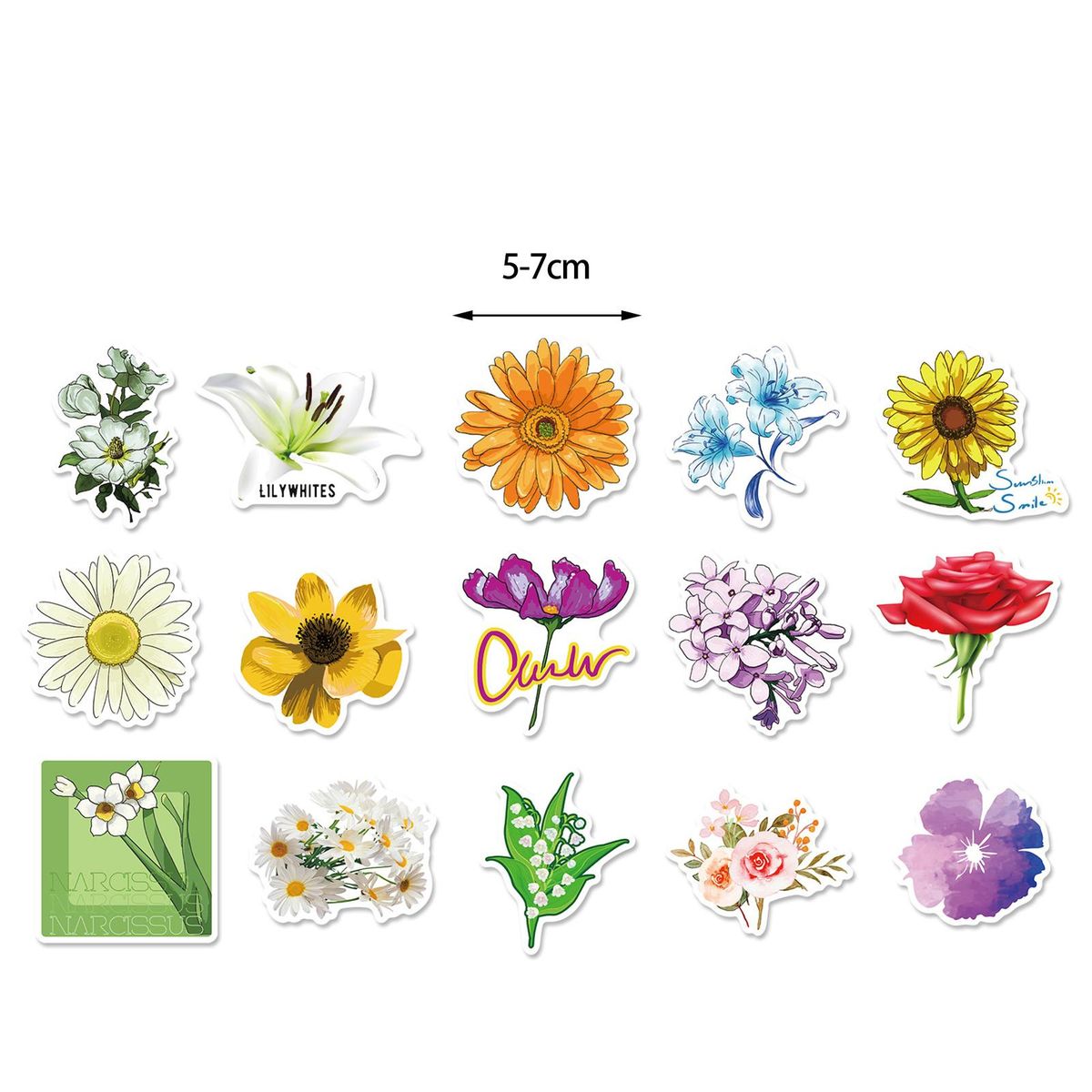 1 Set Flower Decals Handbook Laptop Decoration Graffiti Stickers