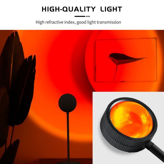 USB Sunset Lamp With 4PCS Different Colors Films 360 Degree
