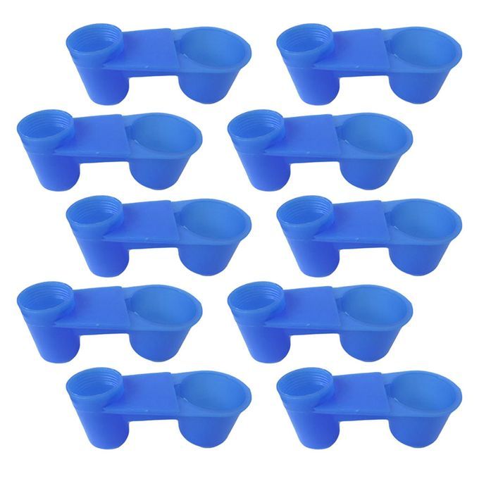 10pcs Plastic Automatic Bird Drinker Feeder Cups Pigeon Bird Blue