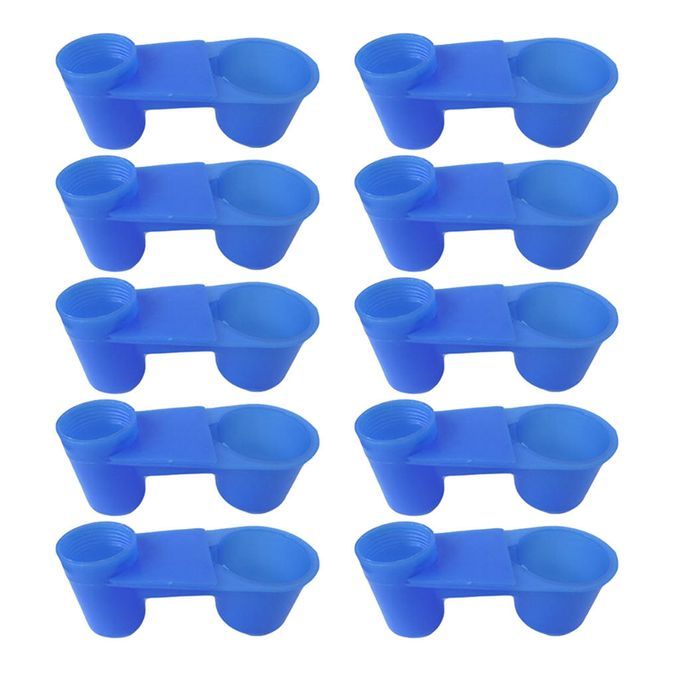 10pcs Plastic Automatic Bird Drinker Feeder Cups Pigeon Bird Blue