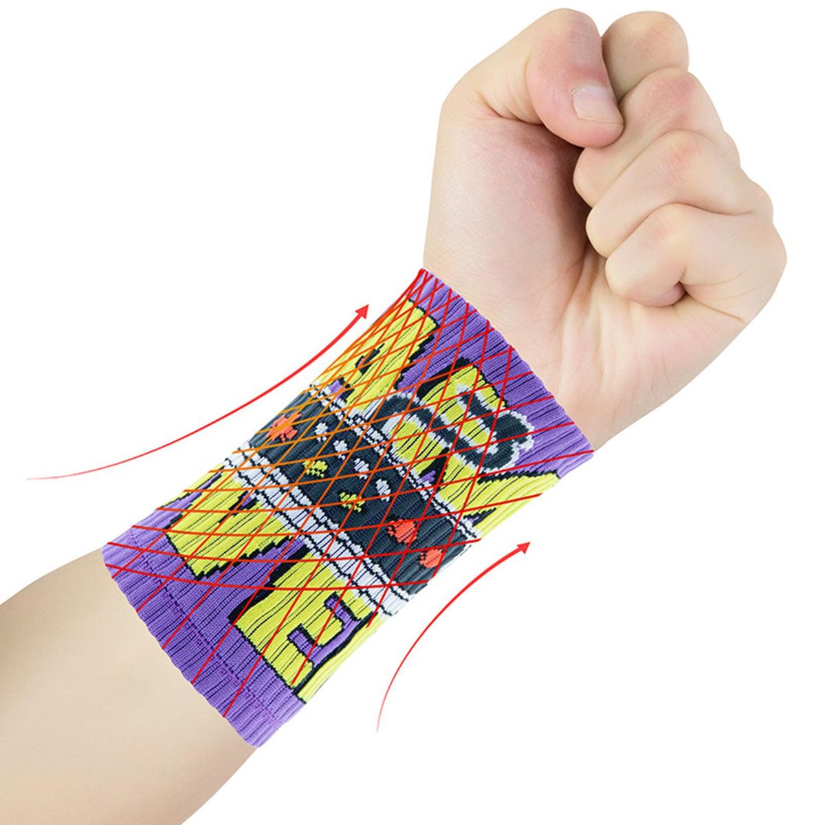 1 Pair Wrist Guards Joint Sprain Wipe Sports Wristbands Purple