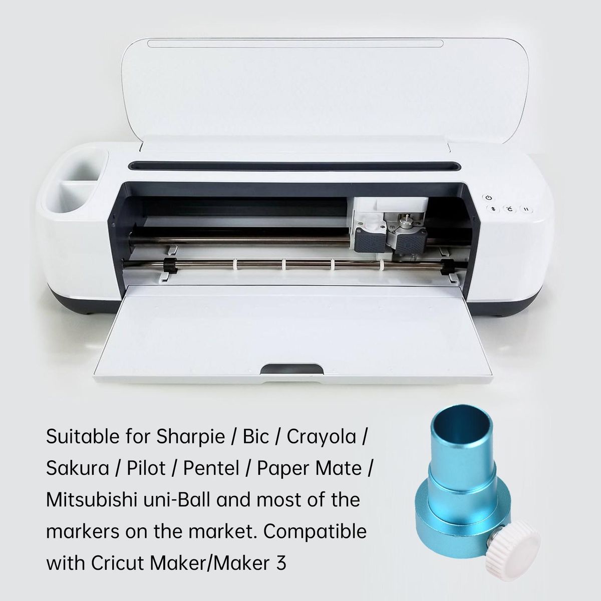 Die Cut Machine Pen Adapter for CRICUT Maker Cutting Machine Aluminum Alloy Pen Holder for 12mm Diameter Marker