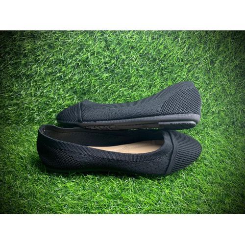 Ladies Beautiful Flat Ballerina Casual Shoe-Black