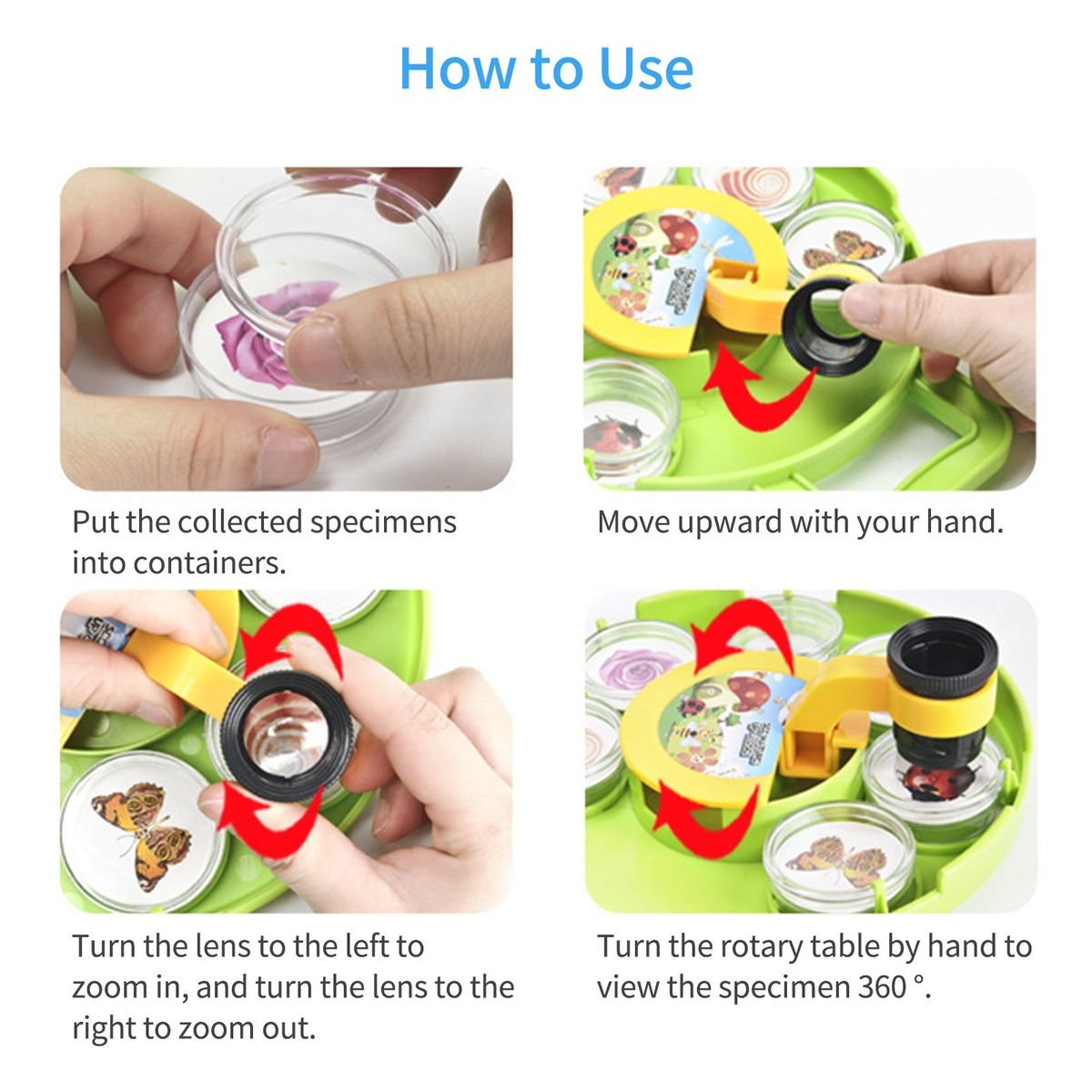 Microscope Magnifying Viewer With Collection Case For Insect