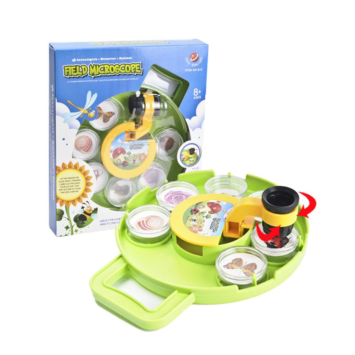 Microscope Magnifying Viewer With Collection Case For Insect